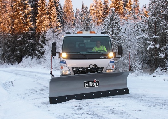 Hilltip Snowplow mounted on truck