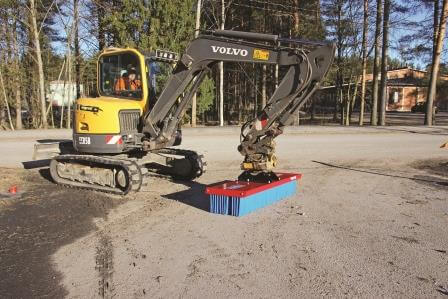 SweepAway broom mounted on excavator