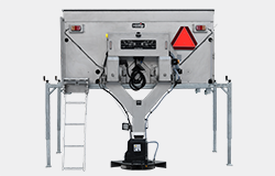 dual-chamber truck spreader, two-chamber truck spreader, stainless steel spreader, dual-auger spreader, lastbilsspridare, hiekoitin kuormaautolle,zweikammer aufbau-streuer, saleuse a deux compartiments